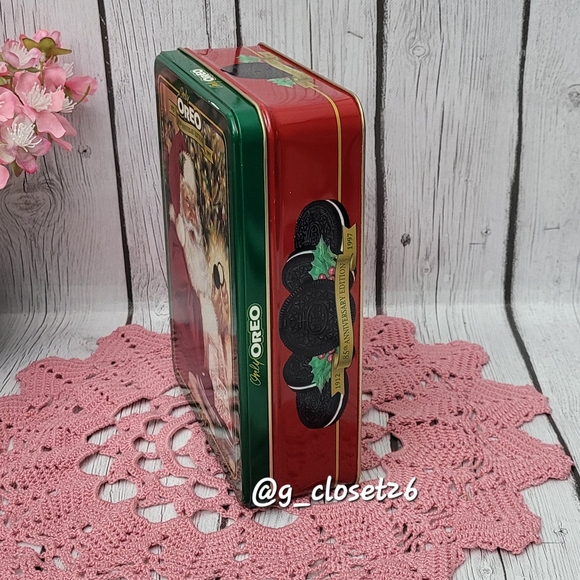Nabisco Oreo Cookie Tin Box Canister Xmas Advertising 1997 Christmas Memories - Picture 4 of 10
